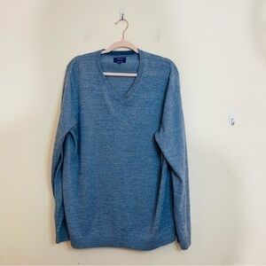 APT. 9 Slim Fit Merino Blend Long Sleeve V-Neck Sweater XXL Blue